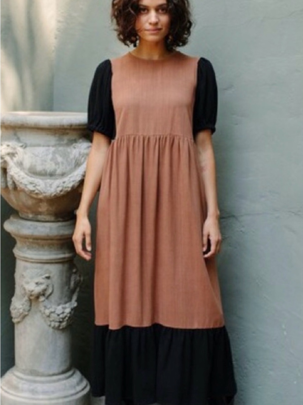 Rachel Pally Brown and Black Linen Maxi Dress